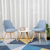 ARTETHYS Chaises de Salle à Manger Scandinaves, Assise et Dossier Pivotant à 360°, Chaises de Bureau avec Pieds en Bois, Chaise pour Salon Chambre Coiffeuse, Bleu-gris