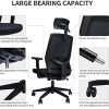 Wemk Chaise Bureau Ergonomique, Fauteuil de Bureau avec roulettes Silencieuses et Support Lombaire, Respirante, Confortable, Réglable en Hauteur, Mécanisme d’Inclinaison, Pivotant à 360 °