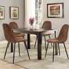 Homy Casa Chaises de Salle à Manger Ensemble de 2 Chaises de Cuisine à Siège et à Dossier Moelleux avec Pieds en Métal Massif pour Salon Chambre Suede Brown