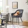 51UdiKJqEkL._AC_.jpg SONGMICS Chaises de Salle à Manger, Lot de 2, Fauteuils, Sièges rembourrées, accoudoirs, Largeur d’Assise 49 cm, Pieds en métal, Velours, Charge 110 kg, pour Salon, Chambre, Gris LDC088G02
