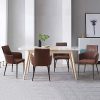 51VnRMU0qaL._AC_.jpg KJ Lot de 2 chaises fauteuil de salle à manger en cuir, floqué vintage, style industriel,fauteuil salon pieds en métal, chaises de chambre à coucher avec dossier et accoudoirs, Marron