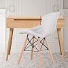 MeillAcc Un lot de 4 chaises de salle à manger médiévale scandinave, chaises en lin avec pieds en bois, adaptées pour les restaurants, le salon