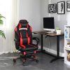 51WgBu3XiDL._AC_.jpg SONGMICS Fauteuil gamer, Chaise gaming, Siège de bureau réglable, avec repose-pieds télescopique, ergonomique, mécanisme basculent, appui-tête, support lombaire, charge 150 kg, Noir et rouge OBG73BRV1