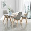 VADIM Chaise Scandinave Grise Lot de 4, Chaises De Cuisine Rétro Tulipe Rembourrée, Chaise Salle à Manger Pied en Bois
