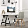 VADIM Chaise Scandinave Grise Lot de 4, Chaises De Cuisine Rétro Tulipe Rembourrée, Chaise Salle à Manger Pied en Bois