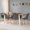 IDMarket - Lot de 6 chaises SARA Gris foncé pour Salle à Manger