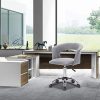 51ahPory8-L._AC_.jpg WOLTU BS30hgr Chaise de Bureau Tabouret à Roulette en Lin,Tabouret de Travail Tabouret Roulant avec accoudoir, réglable en Hauteur,Gris Clair