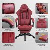 51antPXK2RS._AC_.jpg Dowinx Chaise Gaming Ergonomique Fauteuil de Bureau et PC avec Support Lombaire de Massage, Modèle Vantage Siège de Travail en Cuir PU Haut Dossier pivotant réglable avec Repose Pied (Rouge)