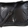 Petit sac à main en cuir d'agneau - Pour femme - Noir - Noir (22 x 19 cm), 22x19 cm