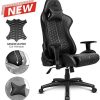 51ewqMj7IIL._AC_.jpg EMPIRE GAMING – Black Edition Chaise Gaming Fauteuil de Bureau Gamer -Cuir Véritable -Siège Ergonomique Coussin Lombaire Intégré -Dossier Inclinable Accoudoirs Réglable