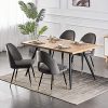 Greneric - Lot de 2/4/6 chaises - Salle à manger, cuisine, salon - Velours doux, avec pieds en métal doré - Velours gris