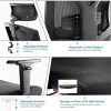 Chaise de Bureau Ergonomique Fauteuil de Bureau Professionnel avec Accoudoirs Réglables Soutien Lombaire Dossier en Maille Respirante Charge Maximal 150KG
