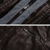 51hkS7rE5cL._AC_.jpg Wantdo Homme Veste en Simili Cuir Manteau Chaud Coupe-Vent Moto Rétro Multi-Poches Blouson en PU Capuche Amovible Veste de Texture Mate