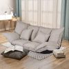 51ifQ4H6FcL._AC_.jpg Ribelli Canapé Japonais Fauteuil Bas sans Pieds Hikui Canapé de Sol Crème/Gris, Couleur:crème, exécution:Canapé
