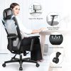 51kEgzyodL._AC_.jpg mfavour Chaise de Bureau, Chaise Bureau Ergonomique, Fauteuil de Bureau, Siège Confortable Fauteuil Ergonomique avec 2D Accoudoirs, Hauteur Apui-tête Soutien Lombaire Dossier Règalable (Gris)