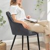 51n5iNzUJoL._AC_.jpg SONGMICS Chaises de Salle à Manger, Lot de 2, Fauteuils, Sièges rembourrées, accoudoirs, Largeur d’Assise 49 cm, Pieds en métal, en Velours, Charge 110 kg, pour Salon, Chambre, Gris LDC087G02