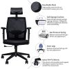 Wemk Chaise Bureau Ergonomique, Fauteuil de Bureau avec roulettes Silencieuses et Support Lombaire, Respirante, Confortable, Réglable en Hauteur, Mécanisme d’Inclinaison, Pivotant à 360 °