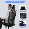 51pyRq4-HDL._AC_.jpg Chaise de bureau ergonomique, chaise de bureau, chaise ergonomique avec appuie-tête et support lombaire, dossier et siège respirant, charge maximale 130 kg