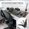 MFAVOUR Chaise Bureau Ergonomique Chaises de Burea Fauteuil de Bureau avec Accoudoires Rabattable/Support Lombaire Siège Pivotant en Maille Respirante Noire/Charge Max.110KG