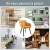 HOMCOM Chaises de Visiteur Design scandinave - Lot de 2 chaises - Pieds effilés Bois Noir - Assise Dossier accoudoirs ergonomiques Velours Moutarde