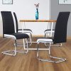 IDMarket - Lot de 4 chaises Mia Noires liseré Blanc pour Salle à Manger