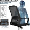 51x8lnbYHYS._AC_.jpg COMHOMA Chaise de Bureau Fauteuil Pivotant Conception Ergonomique avec Siège en Maille Respirant Fonction Berçante Réglable en Hauteur Multi-Couleurs (Noir)