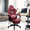 51yFuTLf7TL._AC_.jpg Dowinx Chaise Gaming Ergonomique Fauteuil de Bureau et PC avec Support Lombaire de Massage, Modèle Vantage Siège de Travail en Cuir PU Haut Dossier pivotant réglable avec Repose Pied (Rouge)