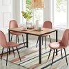 BAÏTA Lot de 4 chaises Lena en Velours Rose, 44x52x86cm