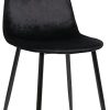 CLP Chaise De Salle A Manger Napier en Similicuir Tissu CLP Chaise De Salle A Manger Napier en Similicuir Tissu Ou Velours I Chaise avec Surface D'assise Matelassée Pieds en Metal I Charge Max.150 Kg, Couleur:Noir, matière:Velours