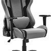 Chaise Gaming, Fauteuil Gaming en Tissu Racing Chaise de Bureau Chaise Gaming, Fauteuil Gaming en Tissu Racing Chaise de Bureau Ergonomique,Siège Pivotant Haut Dossier Inclinable (Gris)