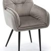 Chaise de Salle à Manger, Chaise de Loisirs en Velours Gris, Canapé à 1 Place, Siège d'accueil pour Salon/Chambre/Balcon