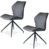 Damiware Rocky Lot de 2 Chaises Salle à Manger Confort Revêtement en Tissu (Stone)