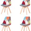 EGOONM Ensemble de 2/4 chaises de Salle à Manger, chaises de Style Nordique, pouvant être placées dans la Salle à Manger, Le Salon et Le Bureau (Rouge-4 Chaise)