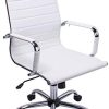 Exofcer Chaise de Bureau Blanc Cuir PU Haute Dossier incurvé Exofcer Chaise de Bureau Blanc Cuir PU Haute Dossier incurvé Home Executive Ordinateur Pivotant Fauteuil de Bureau (Blanc)