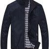 FTCayanz Blouson Homme Casual Léger Veste Mi Saison Manches Longues FTCayanz Blouson Homme Casual Léger Veste Mi Saison Manches Longues Col Montant Manteau S-3XL