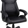 Fauteuil de bureau inclinable et ergonomique avec appuie-tête et soutien Fauteuil de bureau inclinable et ergonomique avec appuie-tête et soutien lombaire Noir