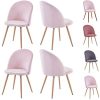 GOLDFAN Lot de 4 Chaises de Salle à Manger Fauteuil GOLDFAN Lot de 4 Chaises de Salle à Manger Fauteuil Rembourré Chaises en Velours Chaise de Cuisine Chaise de Salon avec Pieds en Métal Rose
