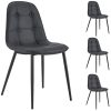 IDIMEX Lot de 4 chaises Alvaro pour Salle à Manger IDIMEX Lot de 4 chaises Alvaro pour Salle à Manger ou Cuisine avec 4 Pieds en métal Noir et Assise capitonnée, revêtement synthétique Noir
