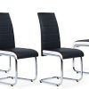 IDMarket - Lot de 4 chaises Mia Noires liseré Blanc pour Salle à Manger
