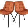 Lot de 2 Chaises en Velours Brun Clair - 60CM*52CM*78CM, Lot de 2 Chaises en Velours Brun Clair - 60CM*52CM*78CM, Chaise De Salle à Manger Rembourrée en Velours, Pieds en Métal Massif, Chaise Longue d'angle Confortable pour La Maison Et La Cuisine
