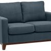 Marque Amazon - Rivet North End - Causeuse moderne à structure Marque Amazon - Rivet North End - Causeuse moderne à structure en bois visible, largeur 150 cm, Denim