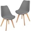 Mc Haus Lena Dark Grey X2 Pack 2 chaises de Mc Haus Lena Dark Grey X2 Pack 2 chaises de Salle a Manger, Polypropylène, Gris foncé, 56x48x81cm