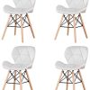 MeillAcc Un lot de 4 chaises de salle à manger médiévale scandinave, chaises en lin avec pieds en bois, adaptées pour les restaurants, le salon