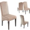 PS Global Lot de 2 chaises de Salle à Manger en Velours Knockerback de qualité - Chaises de Salle à Manger, Cuisine (Vison)