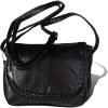 Petit sac à main en cuir d'agneau - Pour femme - Noir - Noir (22 x 19 cm), 22x19 cm