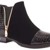 Primtex Bottines Chelsea Femme à Zip Motif Croco Verni Simili Cuir Boots Petit