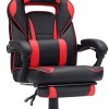 SONGMICS Fauteuil gamer, Chaise gaming, Siège de bureau réglable, avec SONGMICS Fauteuil gamer, Chaise gaming, Siège de bureau réglable, avec repose-pieds télescopique, ergonomique, mécanisme basculent, appui-tête, support lombaire, charge 150 kg, Noir et rouge OBG73BRV1
