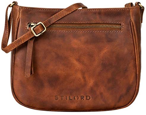STILORD 'Samira' Sac à Bandoulière Femme Cuir Sac à Main STILORD 'Samira' Sac à Bandoulière Femme Cuir Sac à Main Marron Vintage Petite Sac à l'Épaule BesacePour Sorties Soirées Shopping Cuir Véritable, Couleur:Porto - Cognac