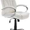 VS Venta-stock Fauteuil de Bureau à Hauteur réglable et inclinable VS Venta-stock Fauteuil de Bureau à Hauteur réglable et inclinable Nixon tapissé en Similicuir, Couleur Blanche, métal chromé.