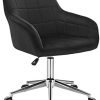 WOLTU 1 X Chaise de Bureau à roulettes,Tabouret de Bureau WOLTU 1 X Chaise de Bureau à roulettes,Tabouret de Bureau Tabouret roulettes pivotant et réglable en Velours,Noir BS79sz